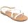 Scarpe Donna Sandali Malu Shoes Sandalo basso positano donna fascetta con treccia incrociata bi Bianco
