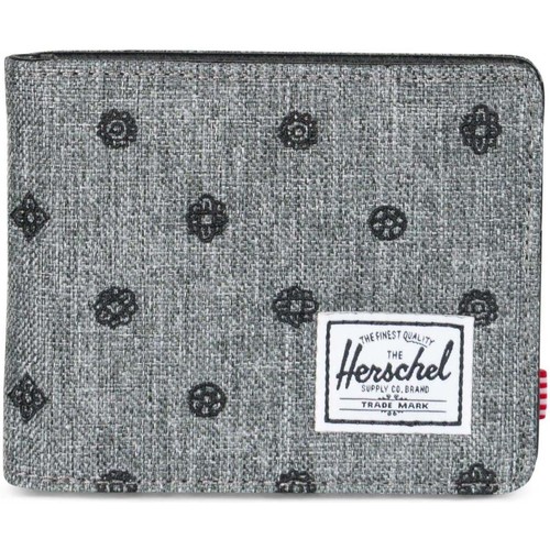 Borse Portafogli Herschel Hank RFID Raven Crosshatch Embroidery Grigio