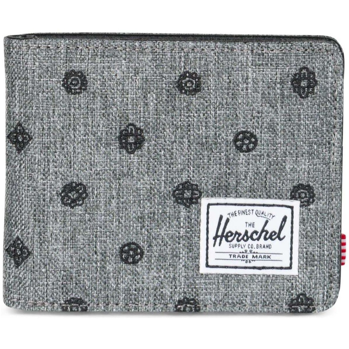 Borse Portafogli Herschel Hank RFID Raven Crosshatch Embroidery Grigio