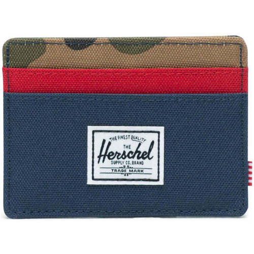 Borse Portafogli Herschel Charlie RFID Woodland Camo Navy Red Multicolore