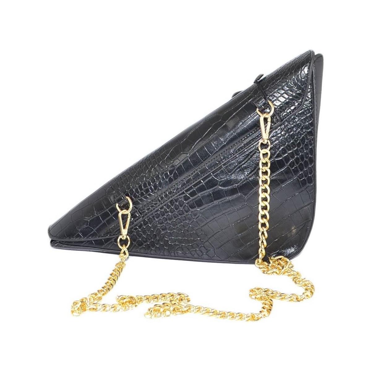 Borse Donna Borse Malu Shoes Borsa pochette donna nera forma di triangolo modello ciaga stam Nero