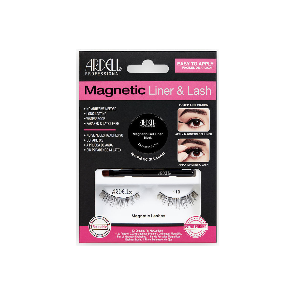 Bellezza Donna Mascara Ciglia-finte Ardell Magnetic Liner & Lash Ciglia 110 + Fodera In Gel 