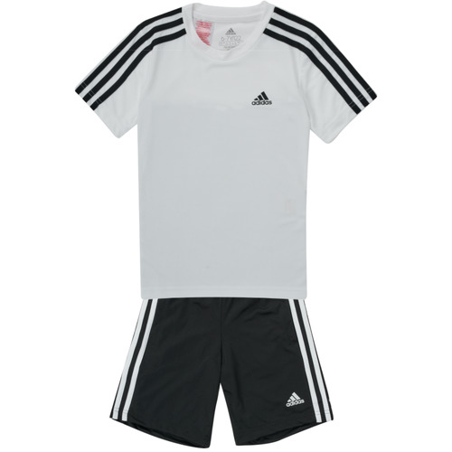 Abbigliamento Bambino Completo Adidas Sportswear B 3S T SET Bianco / Nero