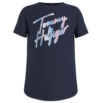 Abbigliamento Bambina T-shirt maniche corte Tommy Hilfiger KG0KG05870-C87 Marine