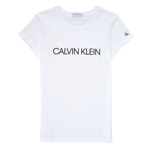 Abbigliamento Bambina T-shirt maniche corte Calvin Klein Jeans INSTITUTIONAL T-SHIRT Bianco