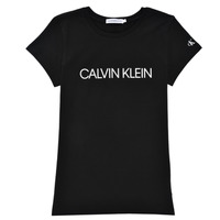 Abbigliamento Bambina T-shirt maniche corte Calvin Klein Jeans INSTITUTIONAL T-SHIRT Nero