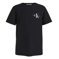 Abbigliamento Bambino T-shirt maniche corte Calvin Klein Jeans CHEST MONOGRAM TOP Nero