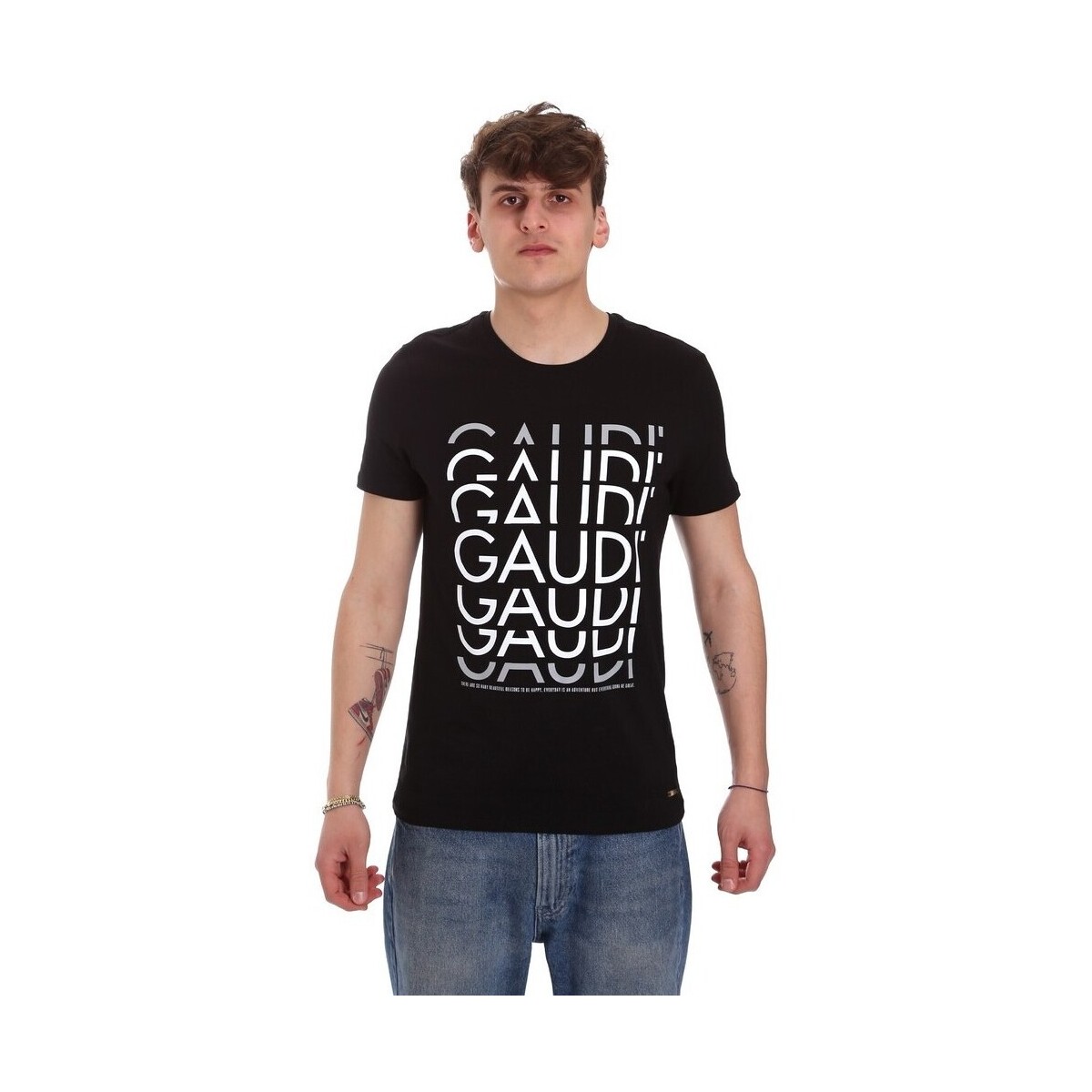 Abbigliamento Uomo T-shirt & Polo Gaudi 011BU64068 Nero