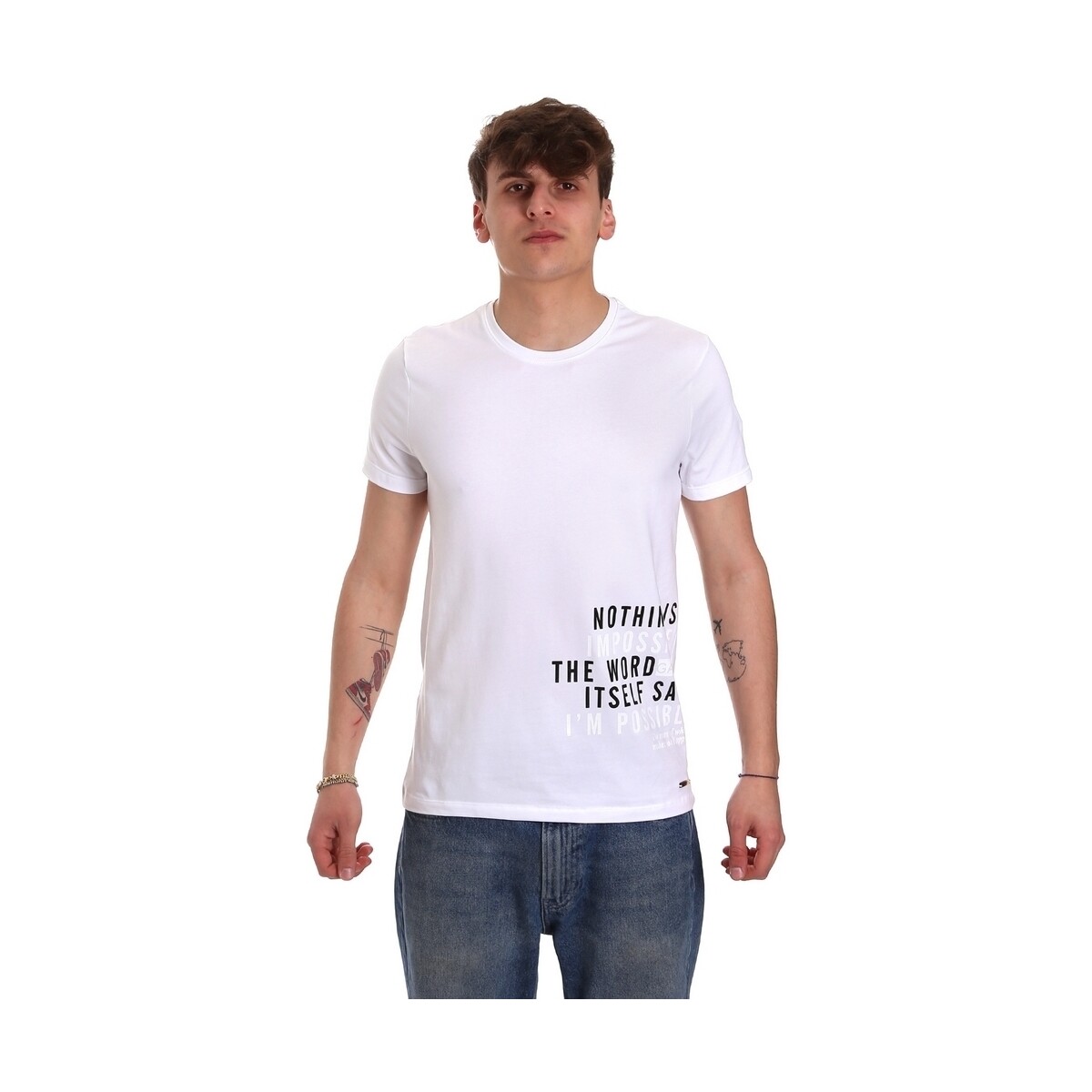 Abbigliamento Uomo T-shirt & Polo Gaudi 011BU64071 Bianco