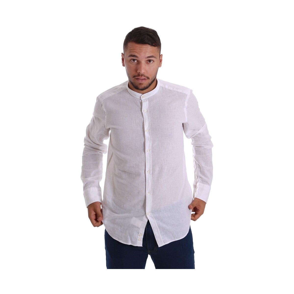 Abbigliamento Uomo Camicie maniche lunghe Gmf 965 971306/01 Bianco