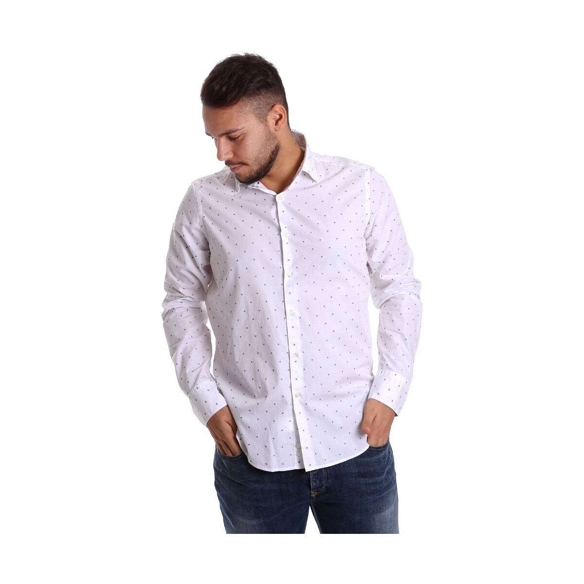 Abbigliamento Uomo Camicie maniche lunghe Gmf 965 972156/03 Bianco