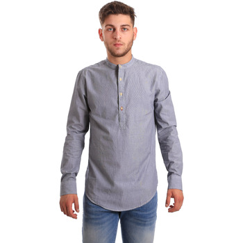 Abbigliamento Uomo Camicie maniche lunghe Ransom & Co. GAB-100 Blu