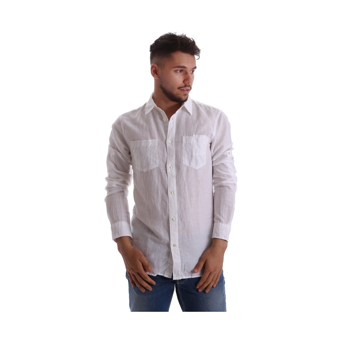 Abbigliamento Uomo Camicie maniche lunghe Gas 151150 Bianco