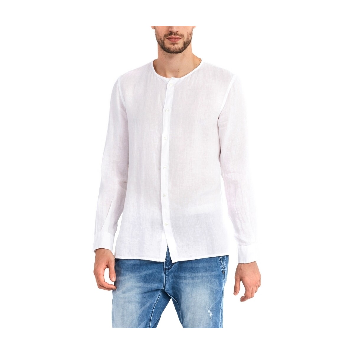 Abbigliamento Uomo Camicie maniche lunghe Gaudi 911BU45002 Bianco