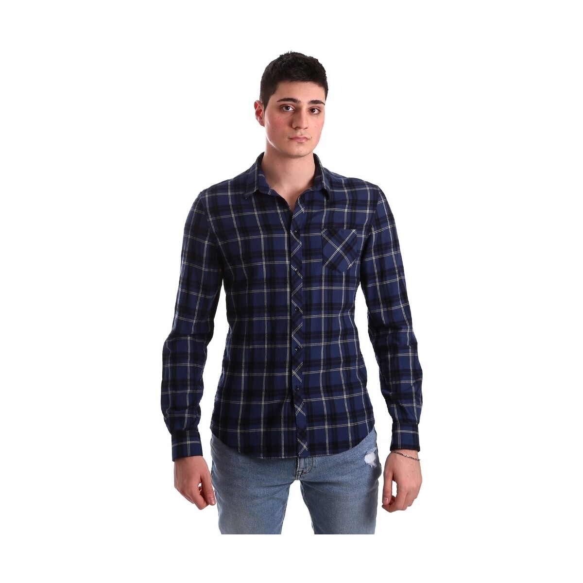 Abbigliamento Uomo Camicie maniche lunghe Gaudi 921BU45006 Blu