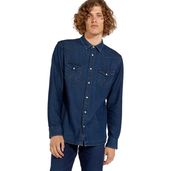 Abbigliamento Uomo Camicie maniche lunghe Wrangler W5MSLW301 Blu