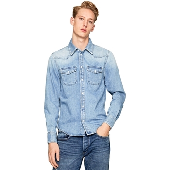 Abbigliamento Uomo Camicie maniche lunghe Pepe jeans PM301044PB1 Blu