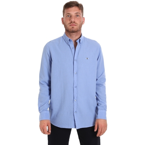 Abbigliamento Uomo Camicie maniche lunghe Les Copains 9U2371 Blu