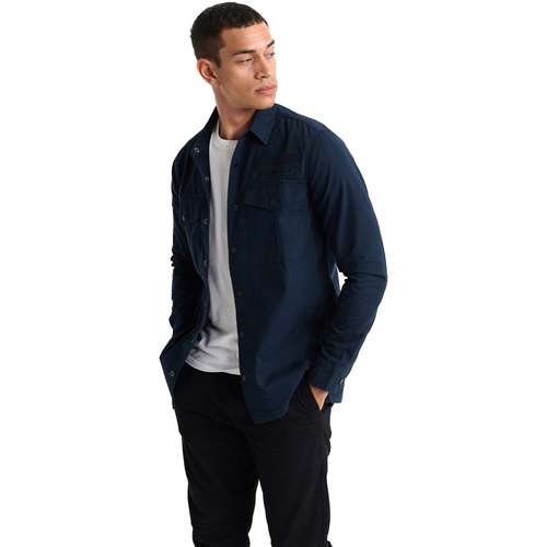 Abbigliamento Uomo Camicie maniche lunghe Superdry M4010024A Blu