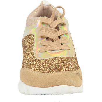 Scarpe Donna Sneakers basse Malu Shoes Sneakers bassa donna glitterato oro effetto sirena con fondo bi Beige