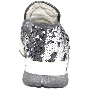 Image of Sneakers basse Malu Shoes Scarpe Sneaker slip on mocassino donna pailettes nero bianco in vera p