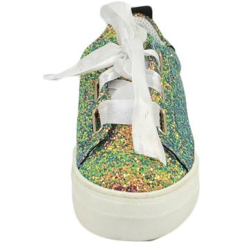 Scarpe Donna Sneakers basse Malu Shoes Sneaker donna glitterata effetto sirena vera pelle chiusura nas Verde