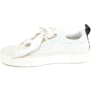 Scarpe Donna Sneakers basse Malu Shoes Sneaker donna glitterata bianca ghiaccio vera pelle chiusura na Bianco