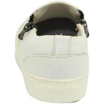 Scarpe Donna Mocassini Malu Shoes Mocassino slip on donna bianco con zip laterale fondo bianco co Bianco
