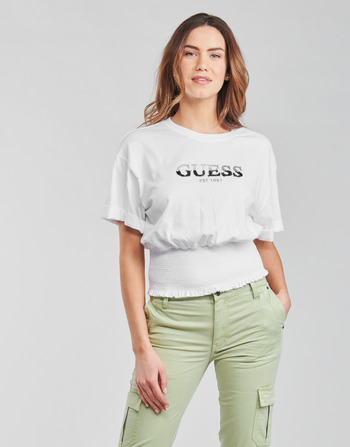 Guess SS WINIFRED CROP TOP Bianco