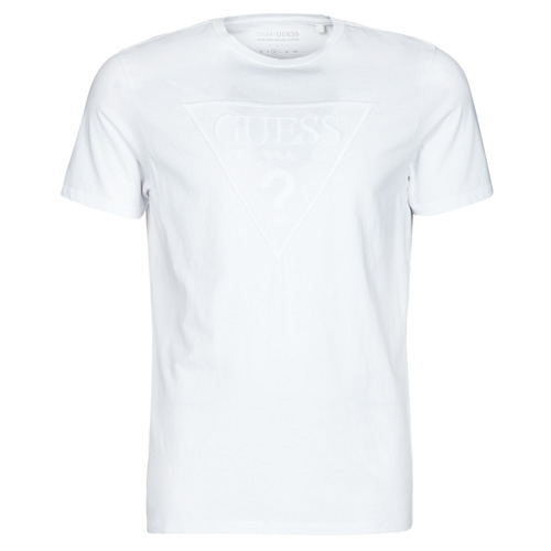 Abbigliamento Uomo T-shirt maniche corte Guess ES SS EMBROIDERED LOGO TEE Bianco