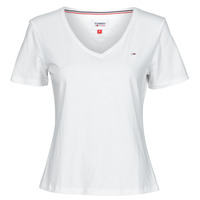 Abbigliamento Donna T-shirt maniche corte Tommy Jeans SOFT JERSEY V NECK Bianco