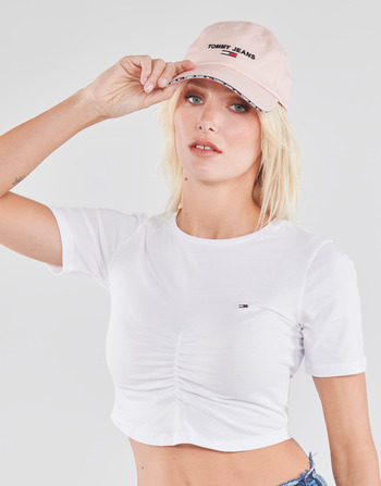 Tommy Jeans TJW CROP RUCHE TOP Bianco