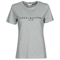 Abbigliamento Donna T-shirt maniche corte Tommy Hilfiger TH ESS HILFIGER C-NK REG TEE SS Grigio