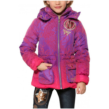 Abbigliamento Bambina Cappotti Desigual Manteau Fille Cardedeu Rose 17WGEW29 Rosa