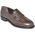 Scarpe Malu Shoes  Scarpe uomo con fibbia doppia marrone sottile derby vintage in