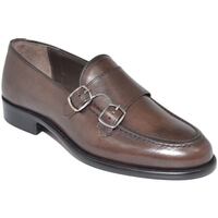 Scarpe Uomo Mocassini Malu Shoes Scarpe uomo con fibbia doppia marrone sottile derby vintage in Marrone