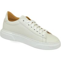 Scarpe Uomo Sneakers basse Malu Shoes Sneakers bassa bianca uomo linea basic fondo casual in vera pel BIANCO