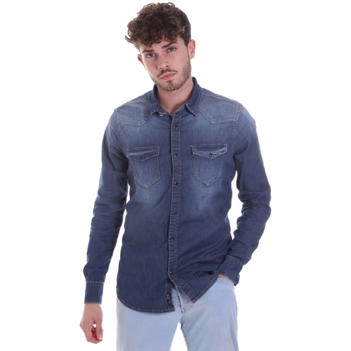 Abbigliamento Uomo Camicie maniche lunghe Gaudi 021GU46001 Blu