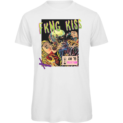 Abbigliamento Uomo T-shirt maniche corte Openspace Fkng Kiss 042321 Bianco