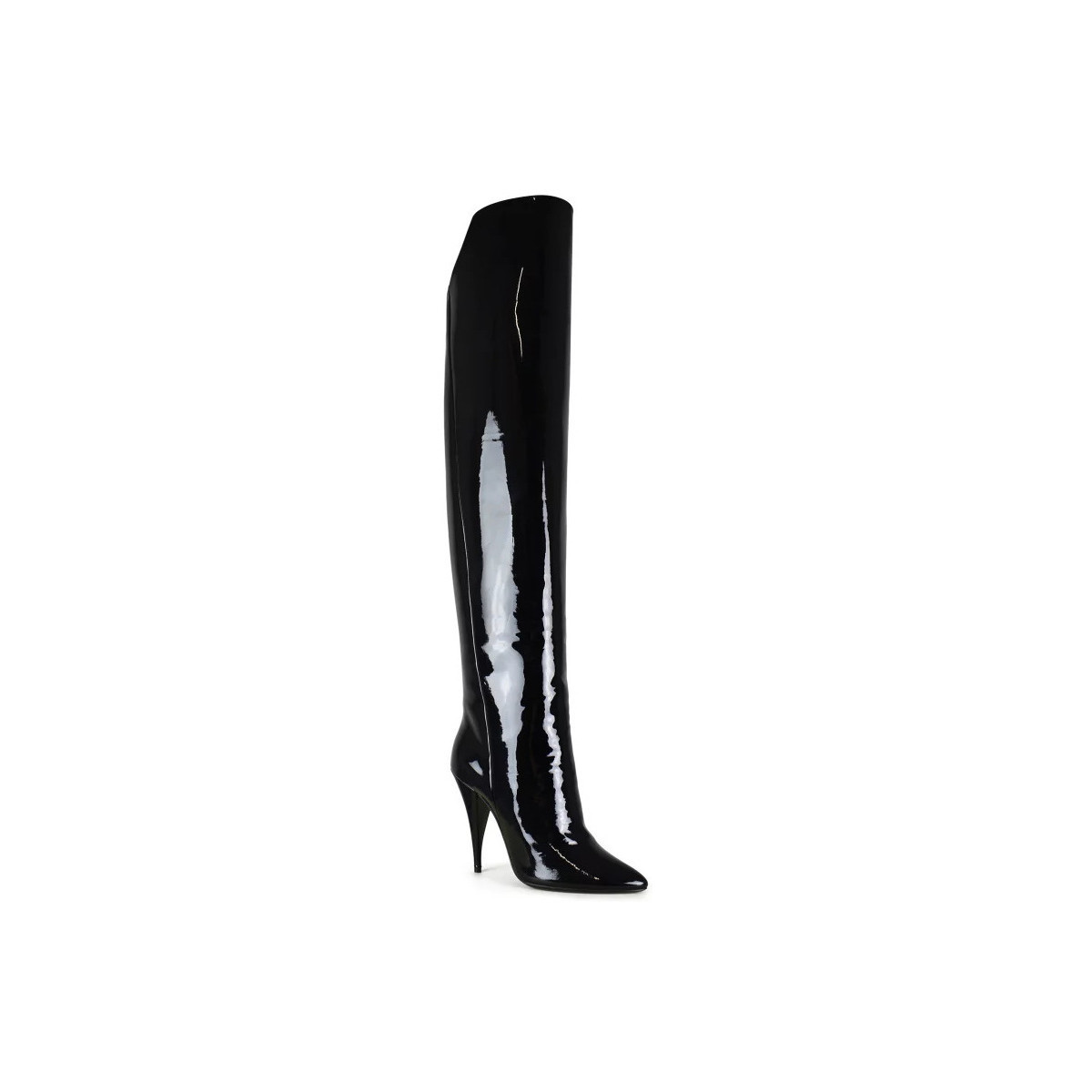 Scarpe Calzature donna Stivali Stivali flosci a tubo Stivali YSL con tacco alto in camoscio nero con nappe eu 39 