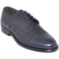 Classiche basse Malu Shoes  Scarpe uomo stringate mezza punta vera pelle nappa blu made in