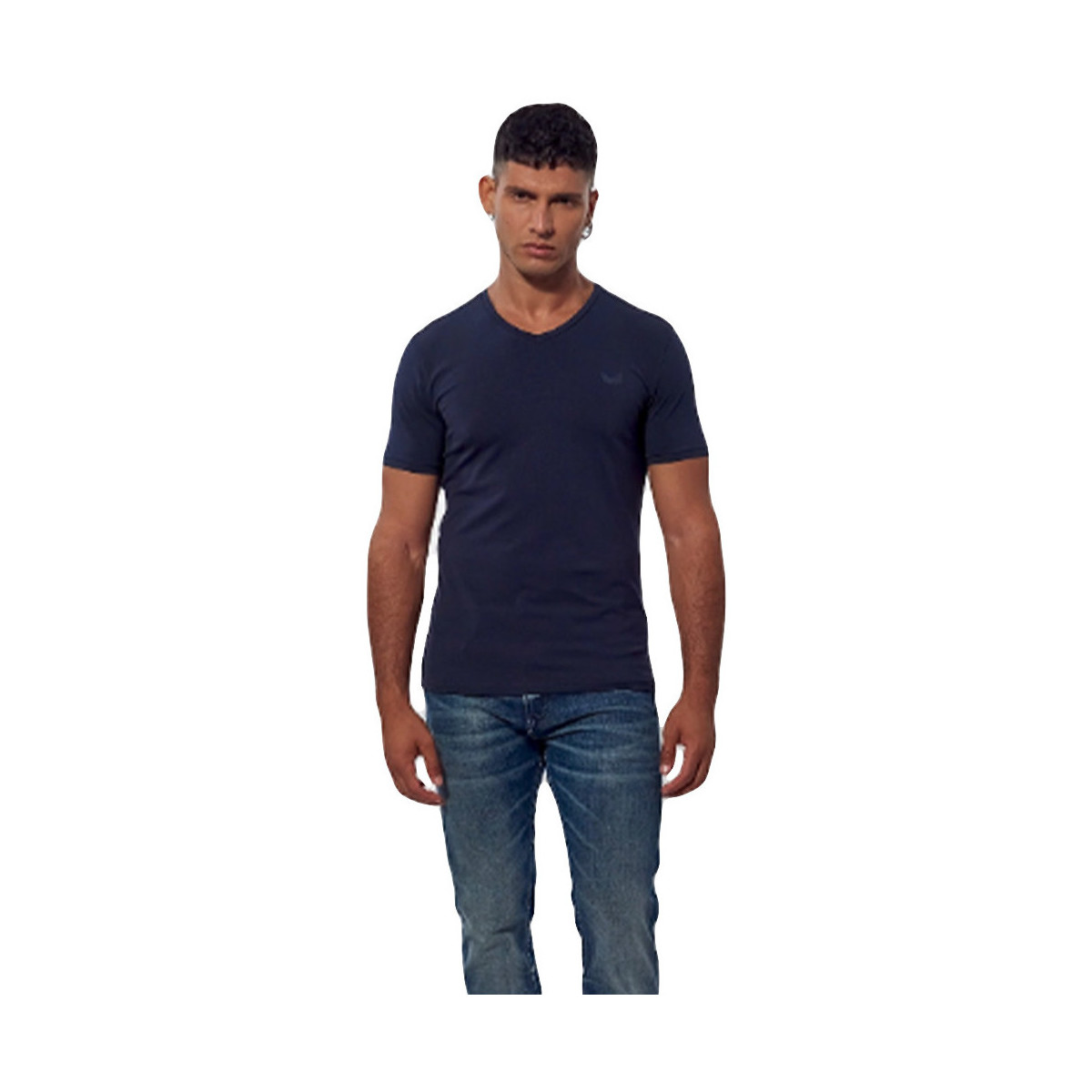 Abbigliamento Uomo T-shirt maniche corte Kaporal Pack x2 shirts Gift navyre col v Blu