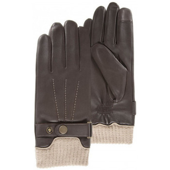 Accessori Uomo Guanti Isotoner gants homme cuir marron compatibles écrans tactiles Marrone