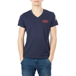 Abbigliamento Uomo T-shirt & Polo Nasa BASIC FLAG V NECK Blu