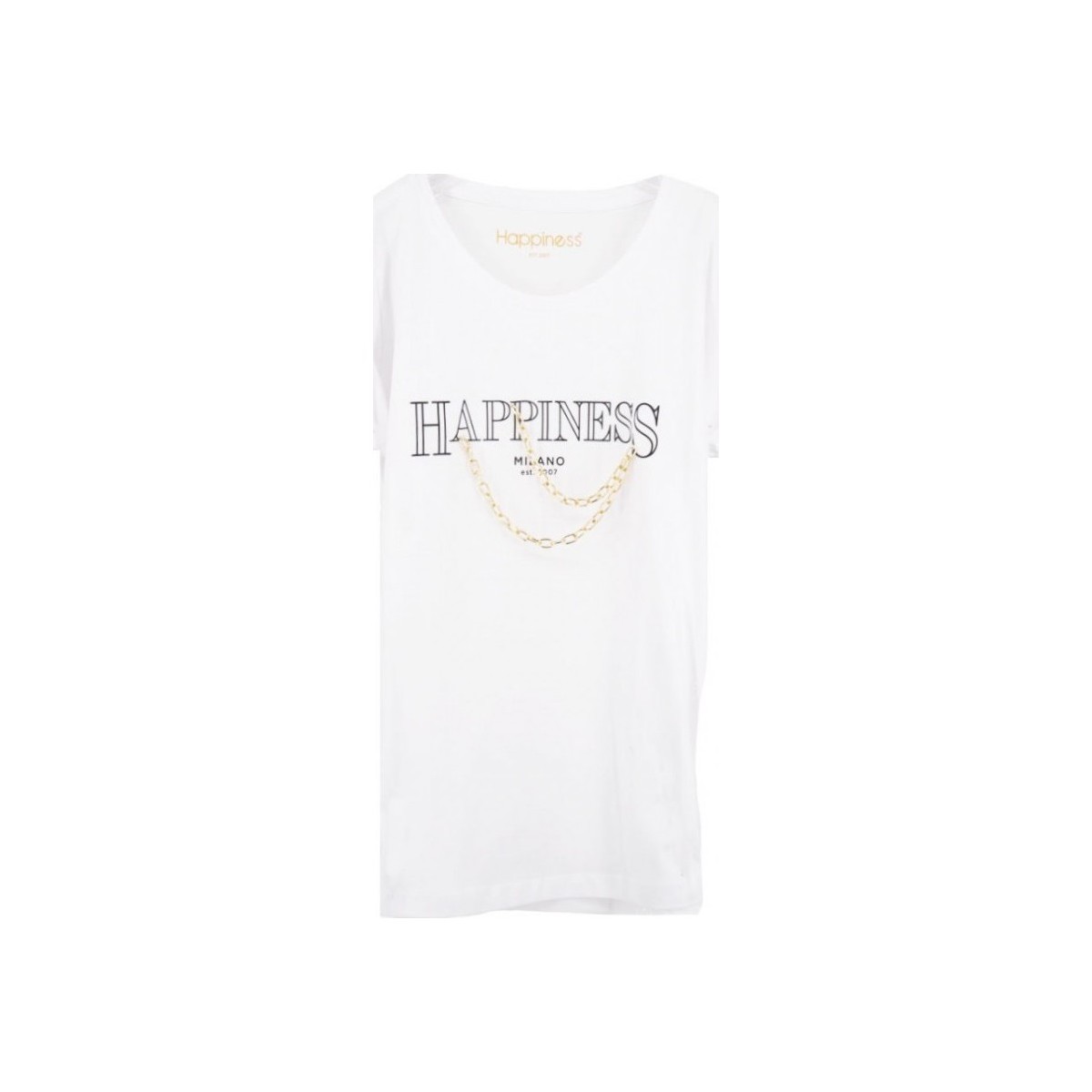 Abbigliamento Donna T-shirt & Polo Happiness Splendida Tee Catene Bianco  HAPSPLDALA3020 Bianco