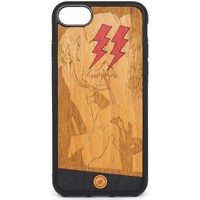 Borse Fodere cellulare Recreate Cover Wood Lightning Red iPhone 8 7 Nero  RCAL Nero