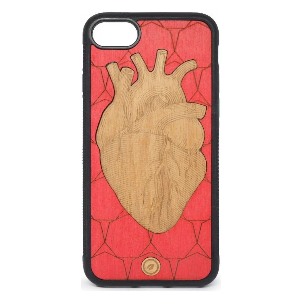 Borse Fodere cellulare Recreate Cover Wood Heart iPhone 8 7 Rosso  RCAHEART8-7 Rosso
