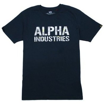 Abbigliamento Uomo T-shirt maniche corte Alpha T-shirt  Camo Print Blu