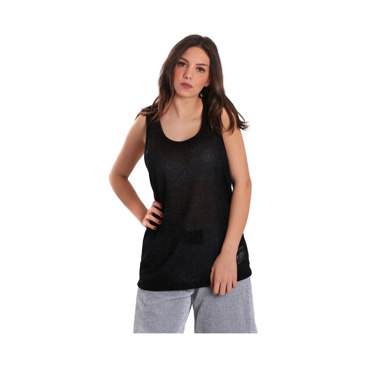 Abbigliamento Donna Top / T-shirt senza maniche Converse 10007415 Nero