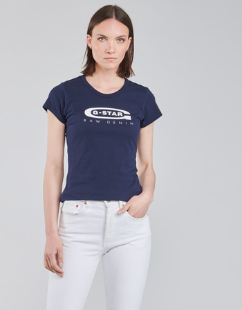 Abbigliamento Donna T-shirt maniche corte G-Star Raw GRAPHIC 20 SLIM Blu